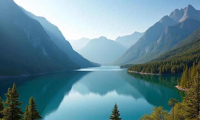 Paysage serein de montagne et lac pour une retraite